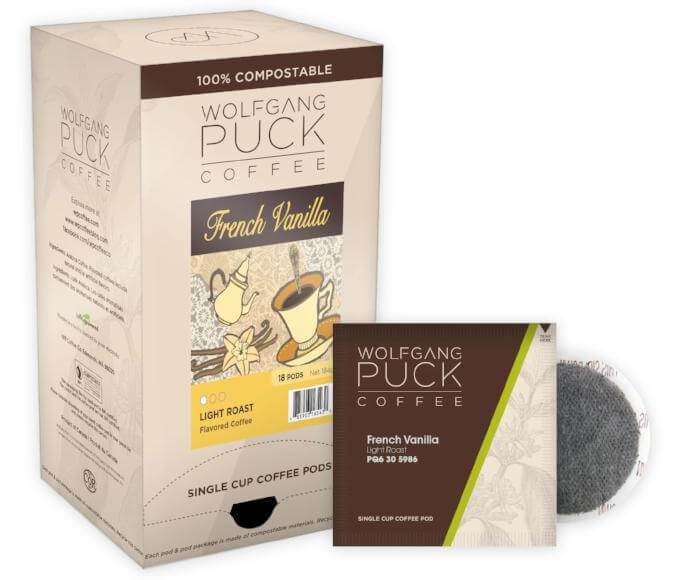 Wolfgang Puck Single Serve Paper Coffee Pods Fifty SkiesWolfgang Puck French Vanilla Coffee Soft Pods