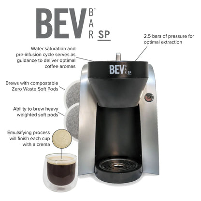 BevBar SP Soft Pod Brewer with 3 Boxes of FREE Pods