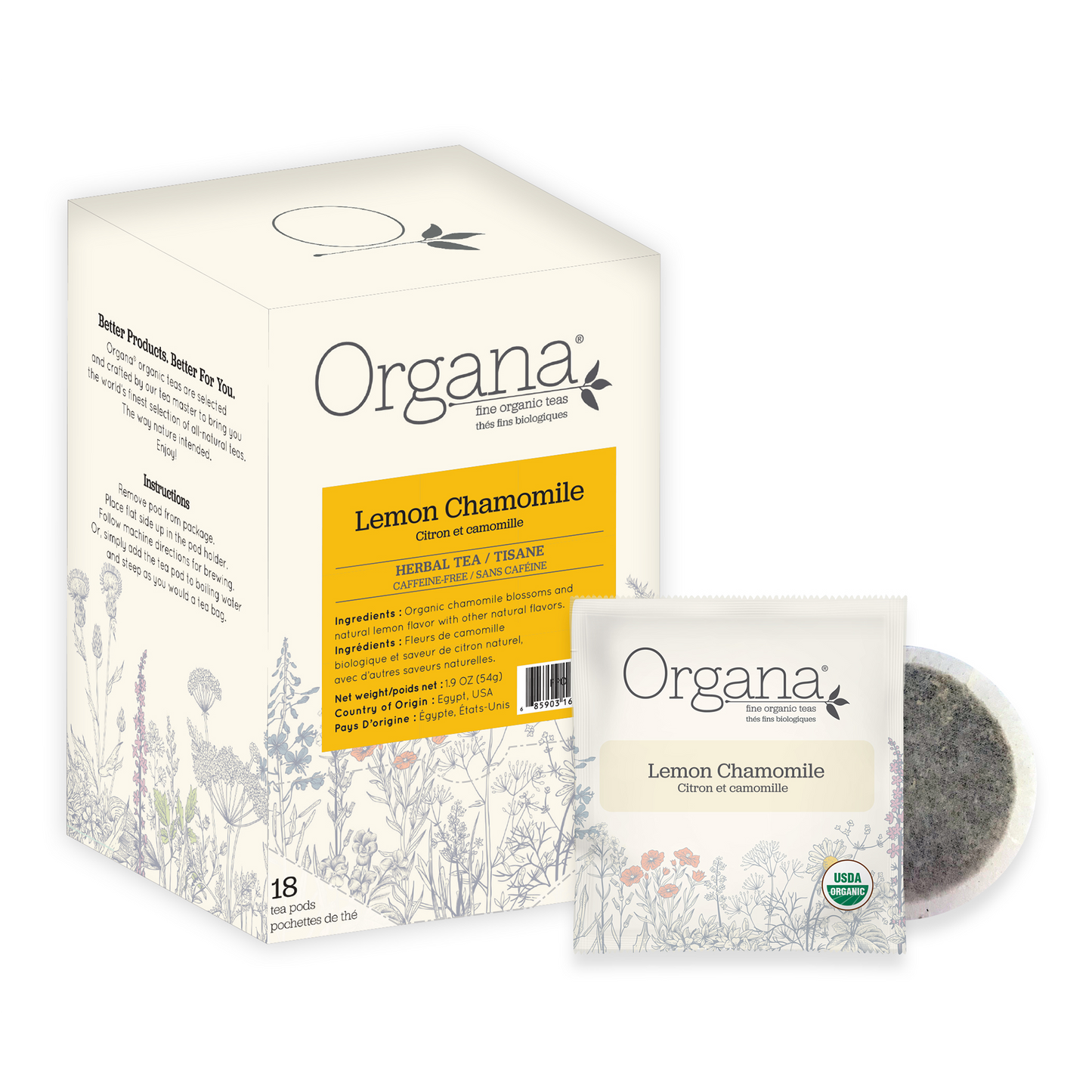 Organa Lemon Chamomile Organic Tea Pods