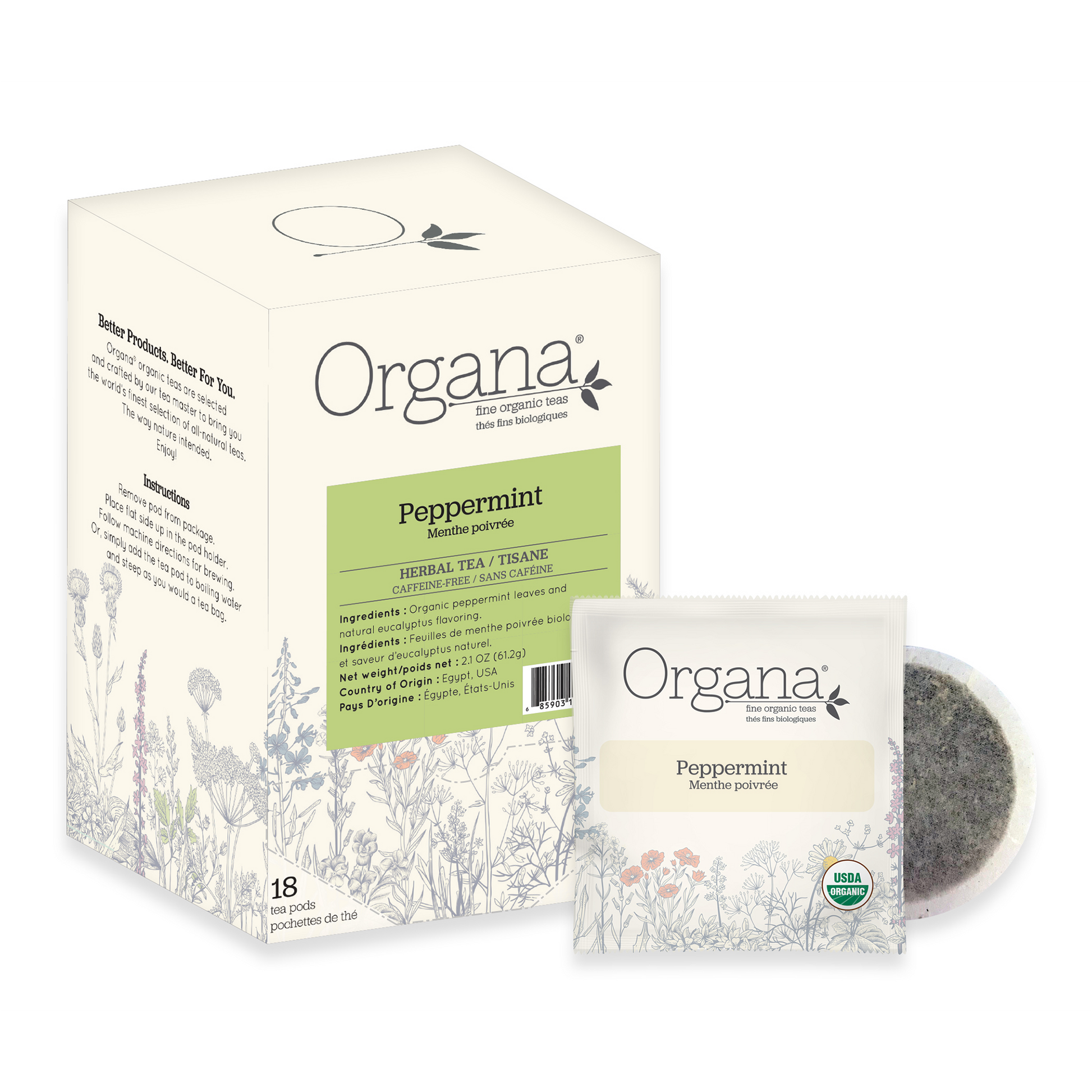 Organa Peppermint Organic Tea Pods